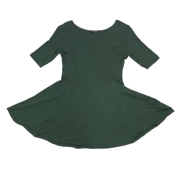 Vintage Y2K Green Fairy Grunge Granola Girl Casual A-Line Mini Skater Dress / M - Picture 5 of 8